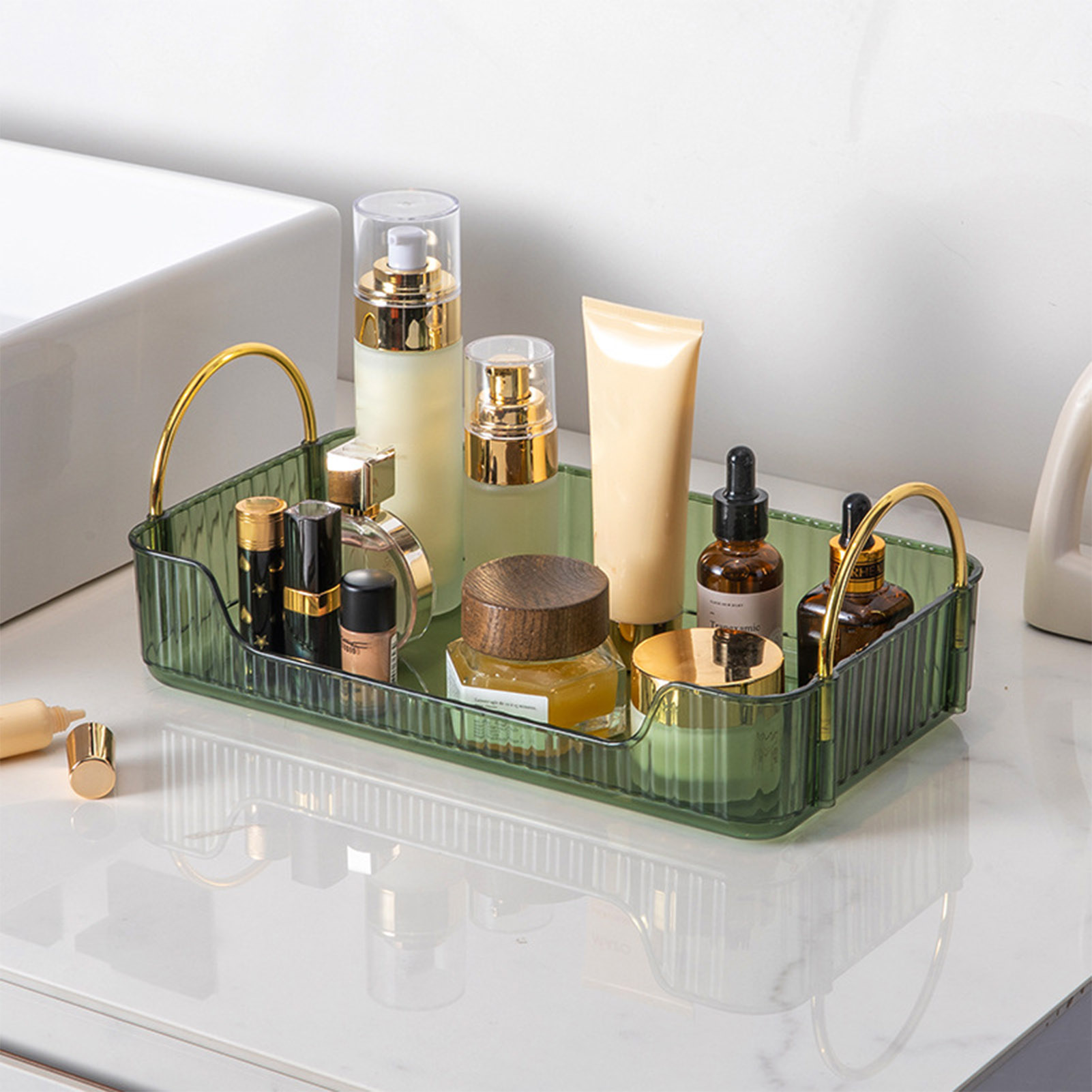Luxury Skincare Box - Banyo Organizatör Rafı Hafif Lüks Akrilik