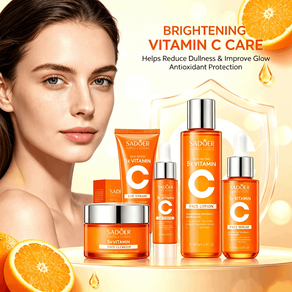 Luxury Skincare Set - SADOER 5X C Vitamini Yüz Bakım