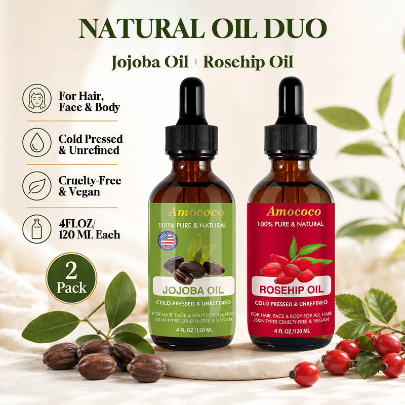 Cold Pressed Rose Hip - Amococo 2 adet Jojoba Yağı ve