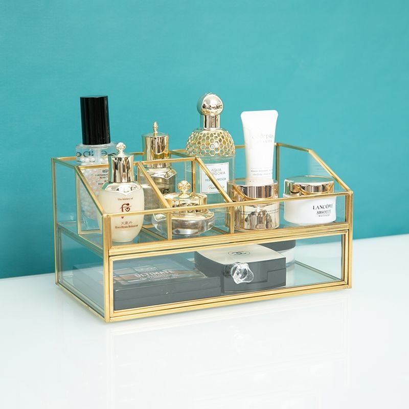 Luxury Skincare Box - İskandinav Işık Lüks Cam Kozmetik Saklama