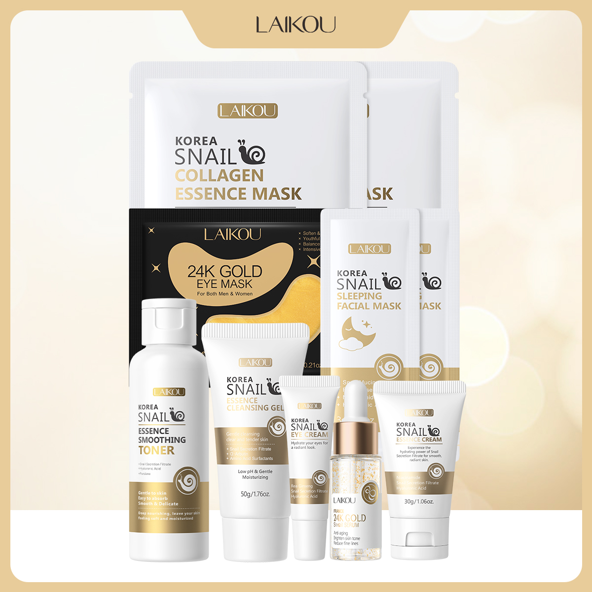 LAIKOU Salyangoz 24K Altın Cil - Luxury Skincare Set incelemesi ve fiyatı